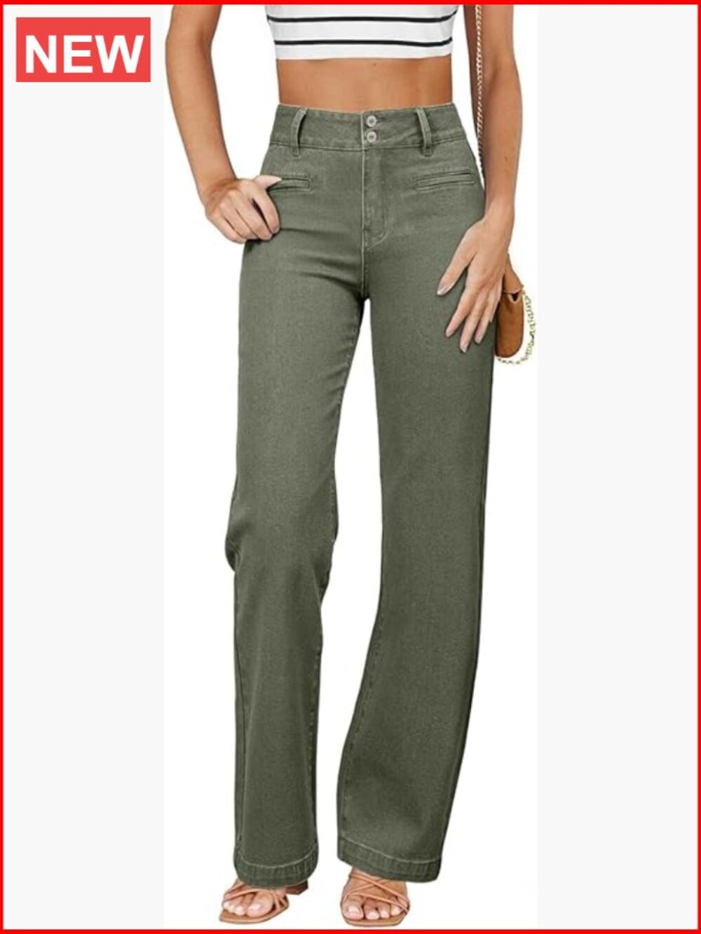 High Waisted Straight Leg Stretchy Jeans with Pockets